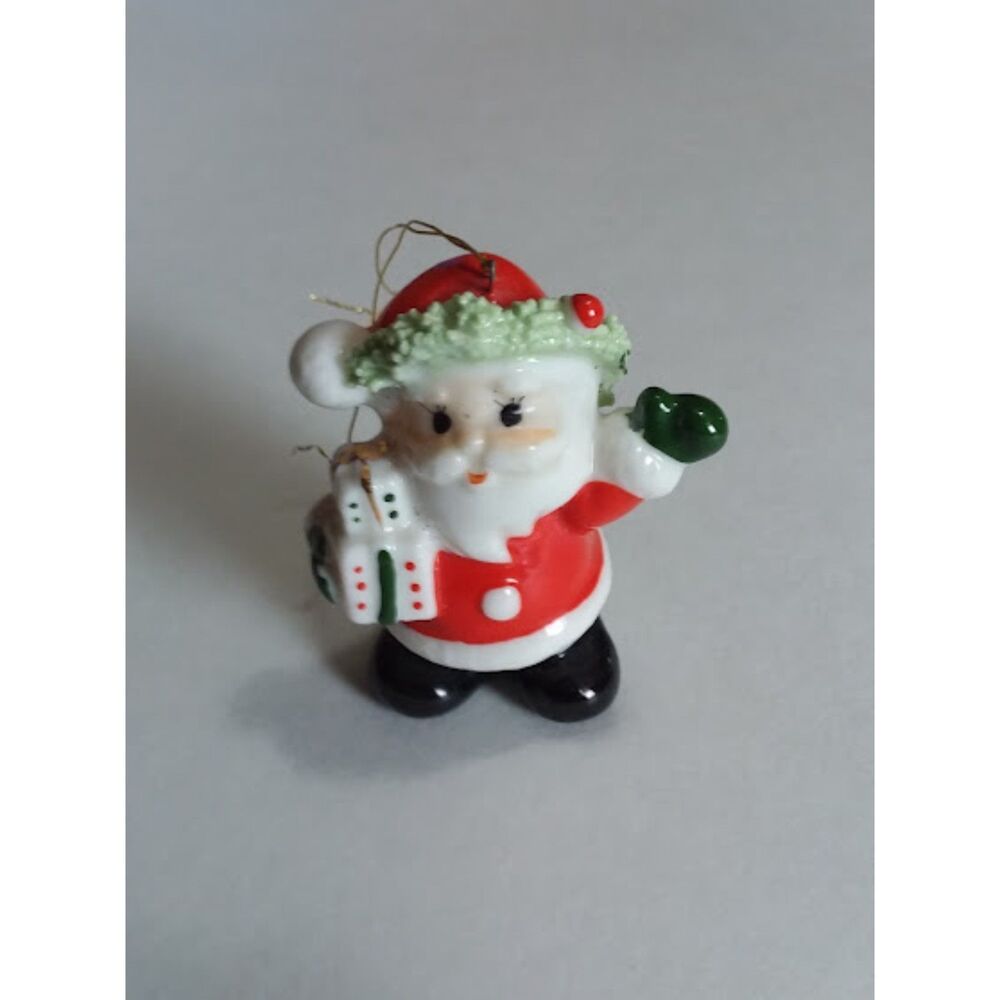 Santa Ceramic Christmas Tree Ornament Holiday 2.5" Tall